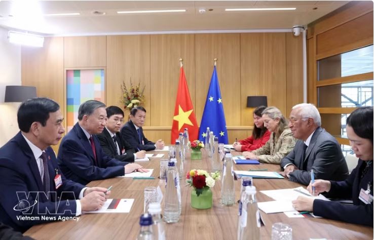 Top Vietnamese leader holds talks with European Council President